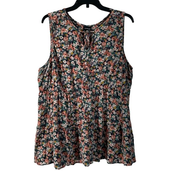 Torrid Womens Rayon Slub Button-Front Tiered Tank Top Size 2 - Picture 4 of 12